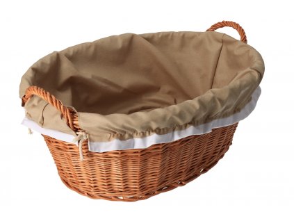 Prútený kôš na bielizeň obšitý - prírodný