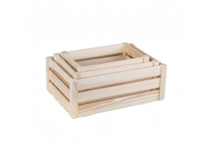 Drevené debničky borovica - set 3 ks