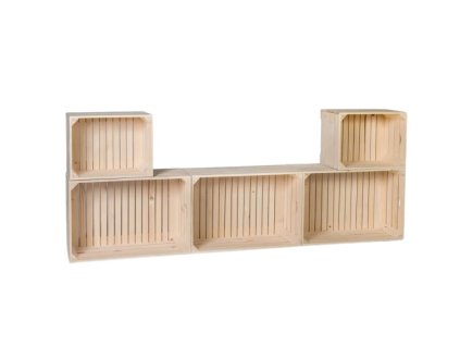Drevené debničky obývacia stena 180 x 69 x 24 cm