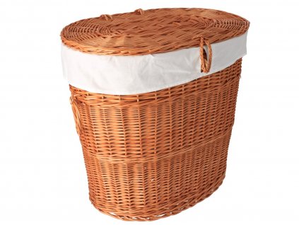 Prútený kôš na bielizeň obšitý