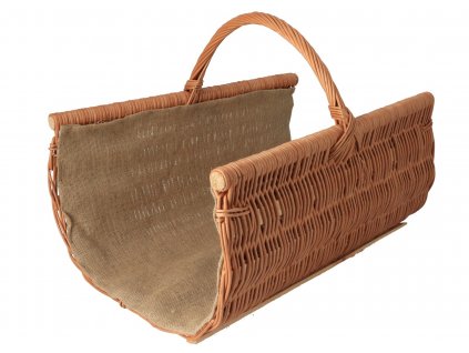 Prútený kôš na drevo zaoblený prírodný