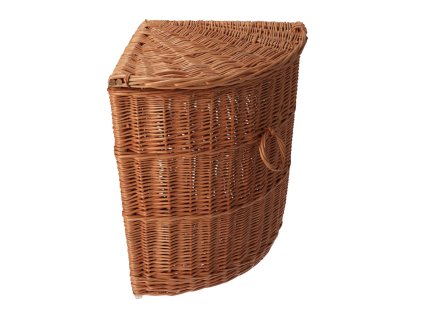 Prútený kôš na bielizeň prírodný rohový