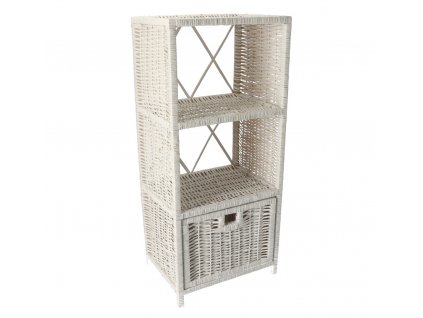 Prútená komoda biela I