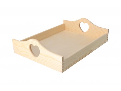 Drevený servírovací podnos 40x30cm so srdiečkom