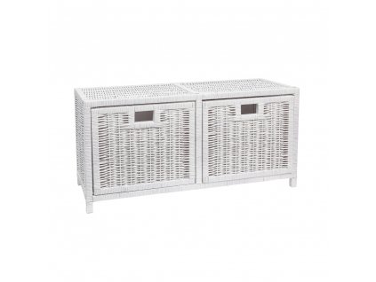 Prútená komoda biela II