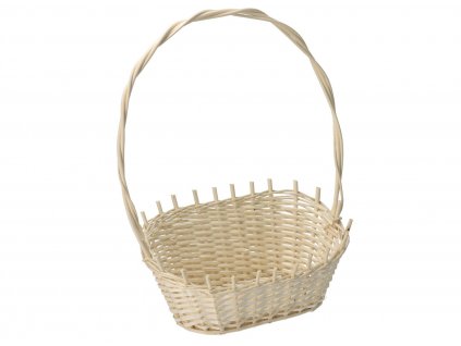 Prútený darčekový kôš elipsovitý biely