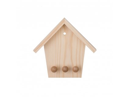 Drevený vešiak na kľúče - domček