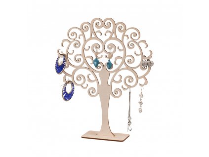 Drevený okrúhly stromček na šperky