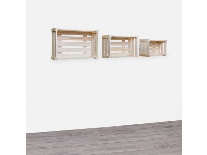 Drevené debničky polička borovica