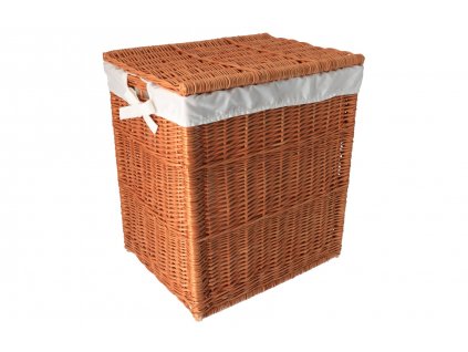 Prútený kôš na bielizeň prírodný s mašličkou