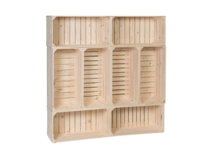 Drevené debničky knižnica 120 x 120 x 24 cm