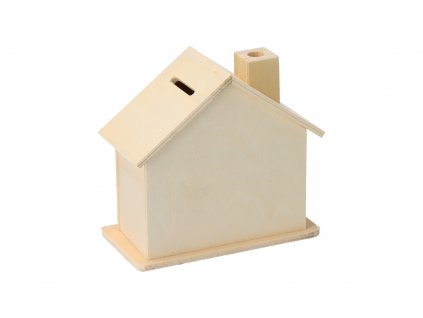 Drevený domček pokladnička