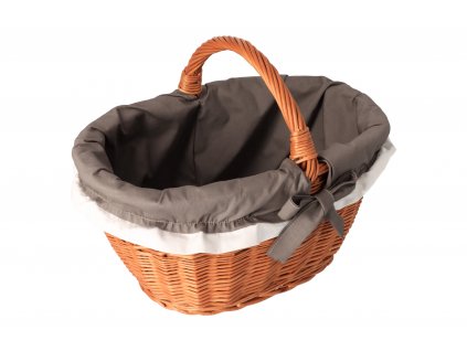 Prútený kôš na nákupy s látkou