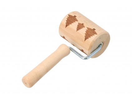 Embosovaný jednoručný valček na cesto stromčeky