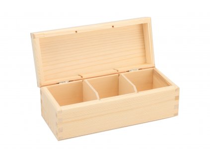Drevená krabička na čaj (3 priehradky)