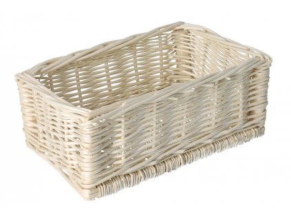 Prútená zásuvka biela 30x20x12 cm