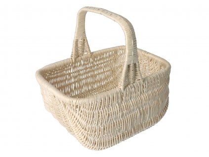 Prútený kôš na nákup biely