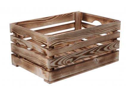 Opálená drevená debnička 46x32x22 cm