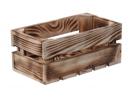 Opálená drevená debnička 28 x 15 x 12 cm