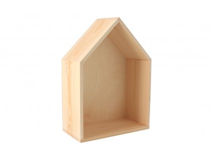Drevená polička domček - stredná