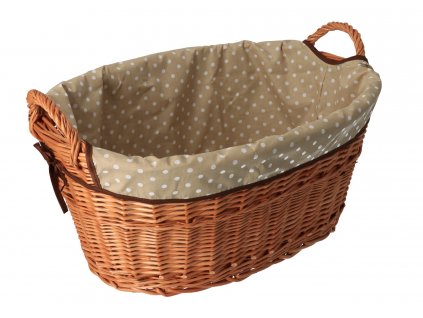 Prútený kôš na bielizeň obšitý MIA I - prírodný