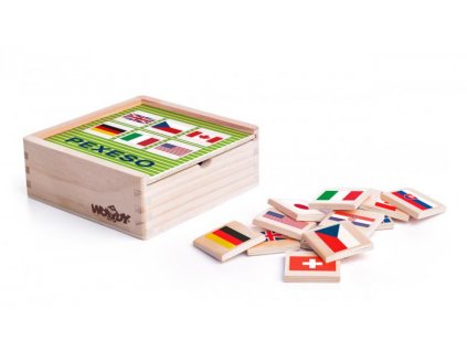 Drevené pexeso vlajky