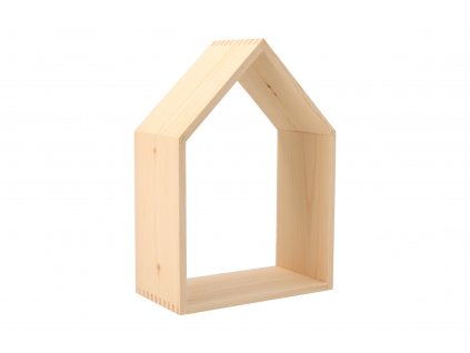 Drevená polička domček otvorená - stredná