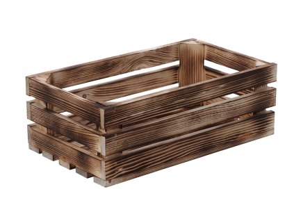 Opálená drevená debnička 34 x 20 x 12 cm II