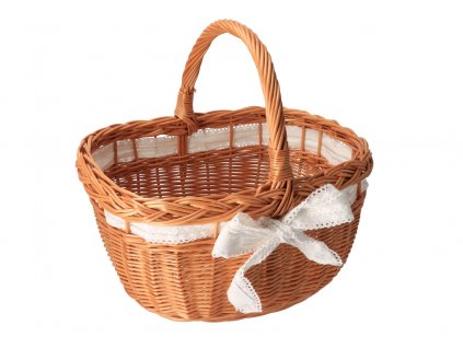 Prútený kôš s bielou mašľou