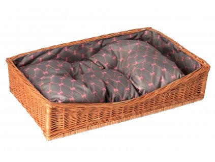 Prútený pelech hranatý - s šedou poduškou