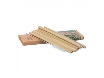 Bambusové slamky - sada 10 ks