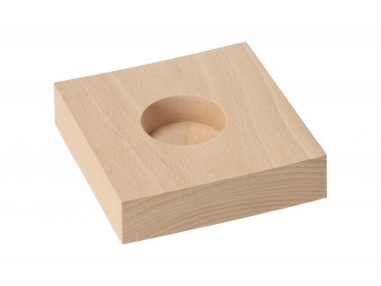 Svietnik drevený pre 1 sviečku - plochý
