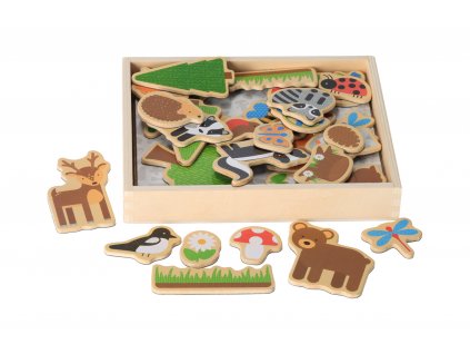 Drevené magnetky lesné zvieratká