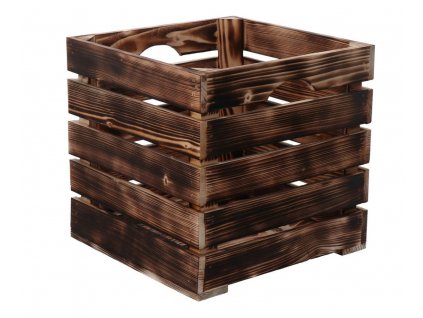 Opálená drevená debnička 30 x 30 x 30 cm