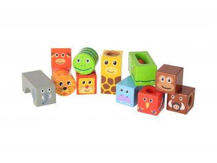 Drevené zvukové kocky - Savana
