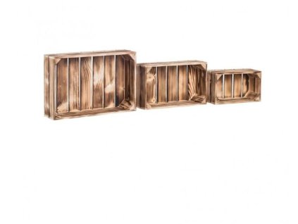 Drevené opálené debničky polička smrek