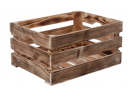 Opálená drevená debnička 40 x 30 x 20 cm