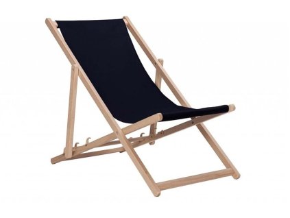 Drevené záhradné ležadlo čierne