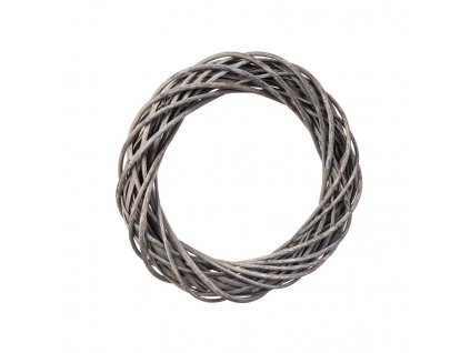 Prútený veniec šedý 35 cm