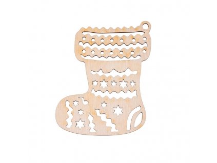 Drevená vianočná výzdoba - ponožka