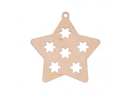 Drevená vianočná výzdoba - hviezda