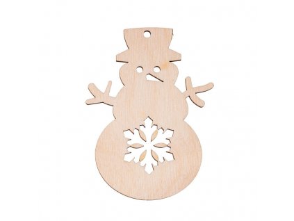 Drevená vianočná výzdoba - snehuliak