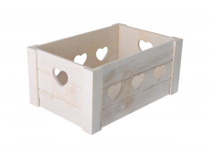 Drevená debnička srdce 31 x 21 x 14 cm