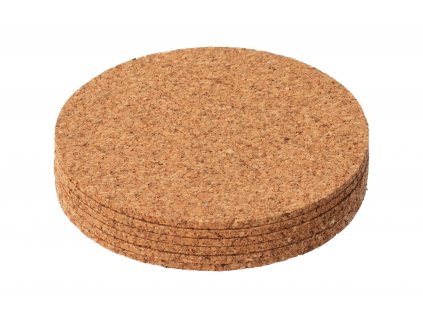 Korková podložka pod pohár guľatá 9,5 cm - 6 ks