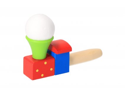 Drevená hra - fúkanie balóniku lokomotíva