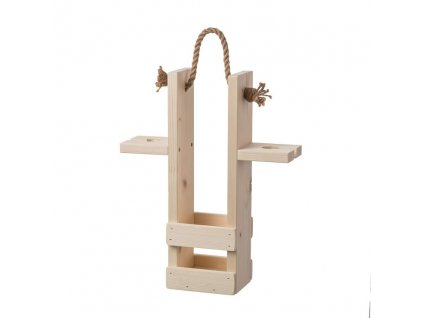 Drevený nosič na víno a na dva poháre