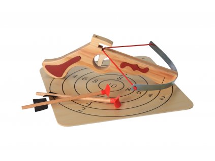 Malá kuša so šípmi a terčom