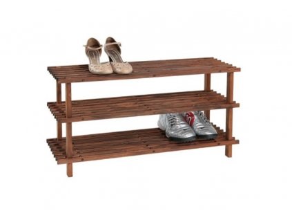 Tmavý trojposchodový botník - 77 x 26 x 40 cm