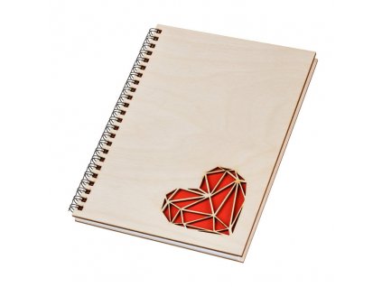 Drevený blok A5 - srdce II