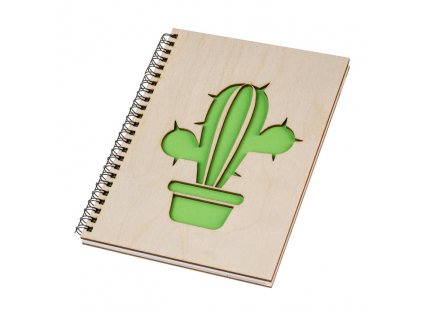 Drevený blok A5 - kaktus I